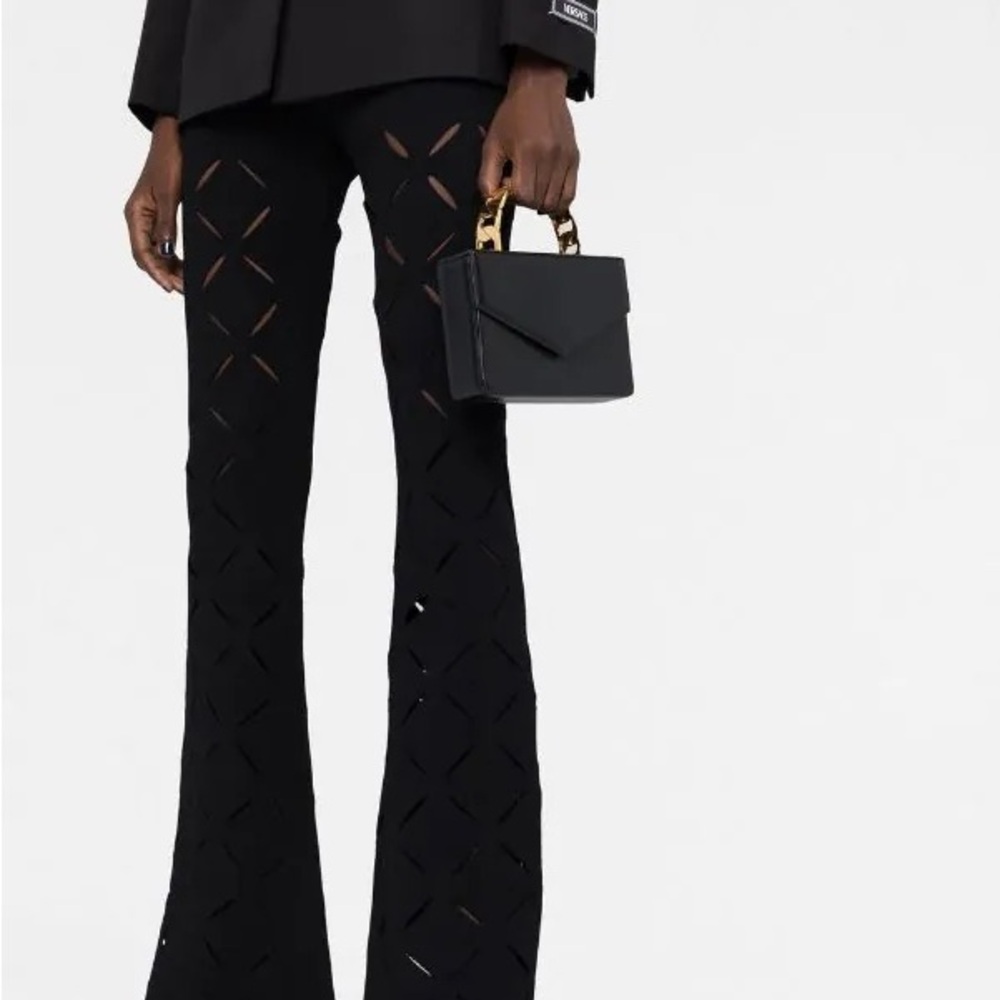 New Versace cut-out flared trousers